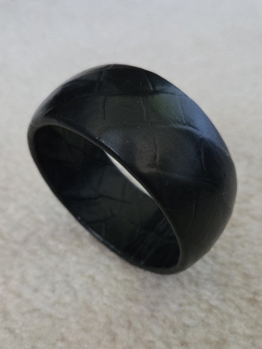 Vintage Black Croc Embossed Wide Leather Wrapped Bangle Bracelet
